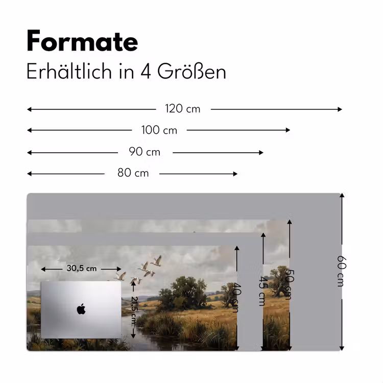 Eenden - Rivier - Landschap - Vlucht - Nostalgisch Muismat XXL klein -ysfeer5_duits