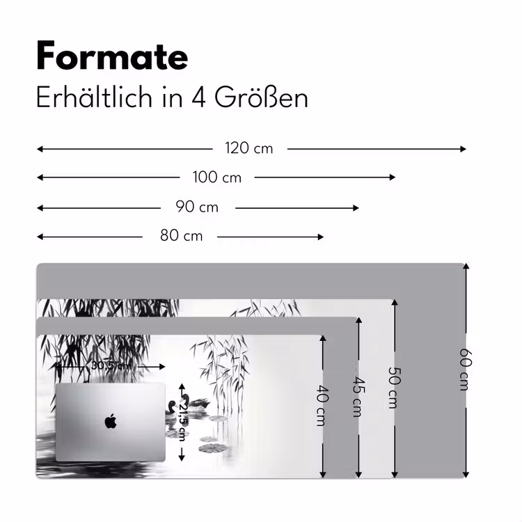 Eenden - Waterlelies - Riet - Zwart Muismat XXL klein -ysfeer5_duits