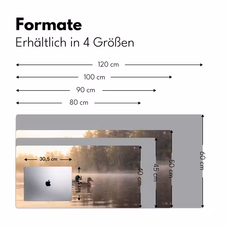 Eenden - Water - Mist - Natuur Muismat XXL klein -ysfeer5_duits