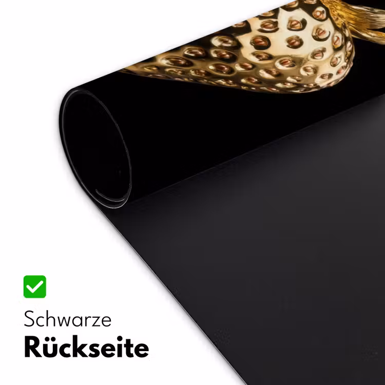 Aardbei - Goud - Zwart - Chrome Muismat XXL klein -ysfeer2_duits