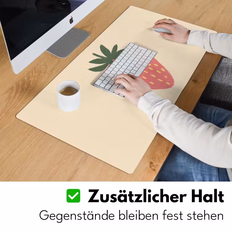 Aardbei - Minimalistisch - Rood - Fruit Muismat XXL klein -ysfeer3_duits