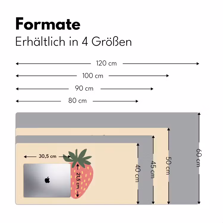 Aardbei - Minimalistisch - Rood - Fruit Muismat XXL klein -ysfeer5_duits