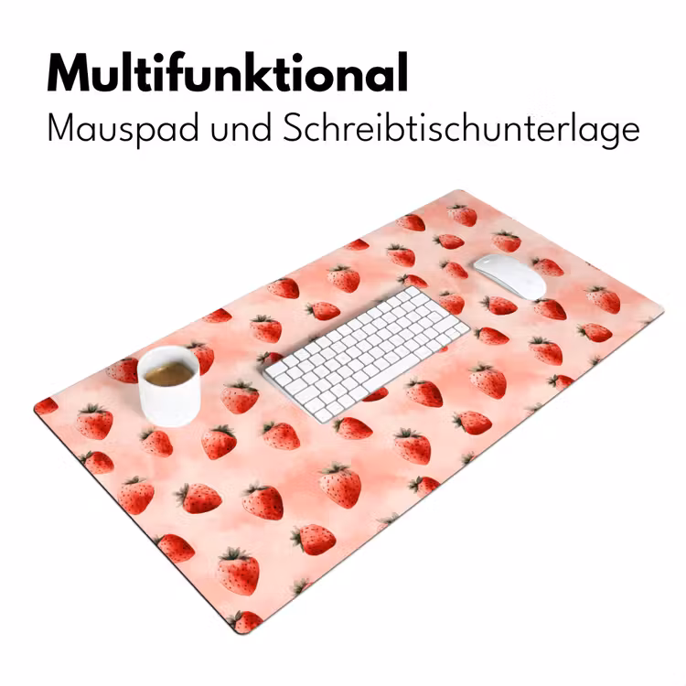 Aardbei - Patroon - Roze Muismat XXL klein 681 -ysfeer4_duits