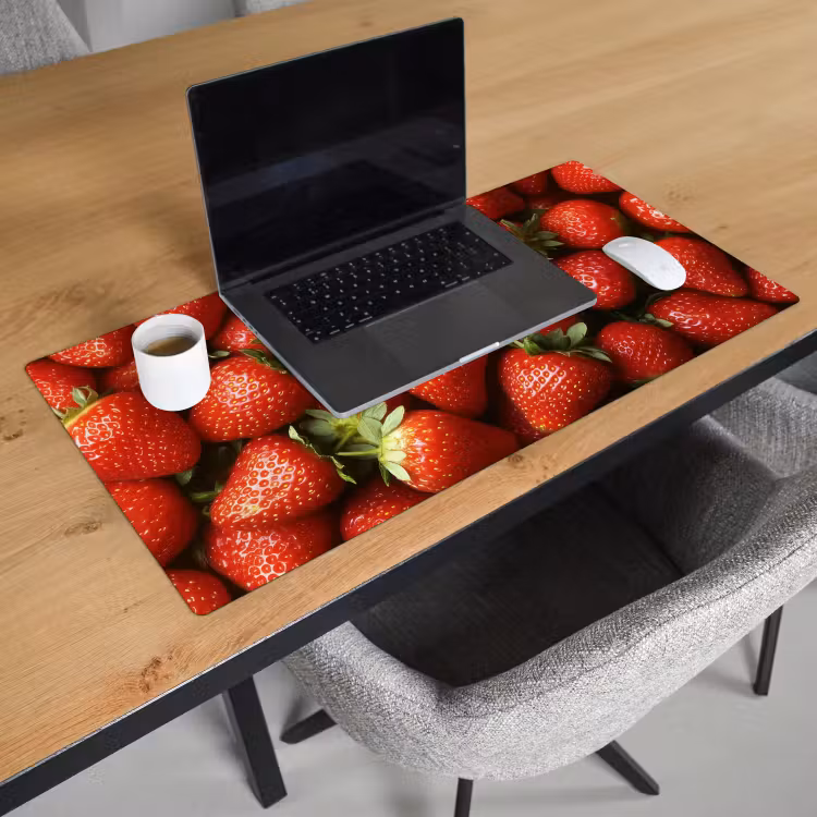 Aardbei - Fruit - Rood Muismat XXL klein -sfeer1