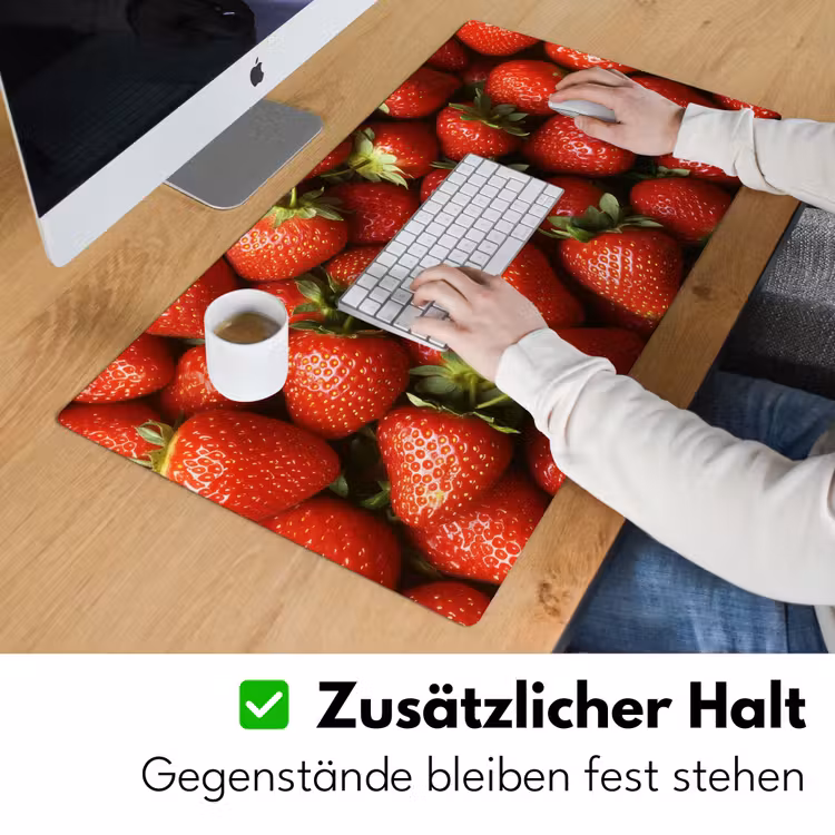 Aardbei - Fruit - Rood Muismat XXL klein -ysfeer3_duits