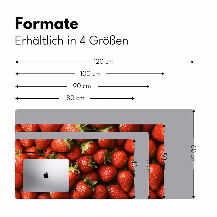 Aardbei - Fruit - Rood Muismat XXL klein -ysfeer5_duits