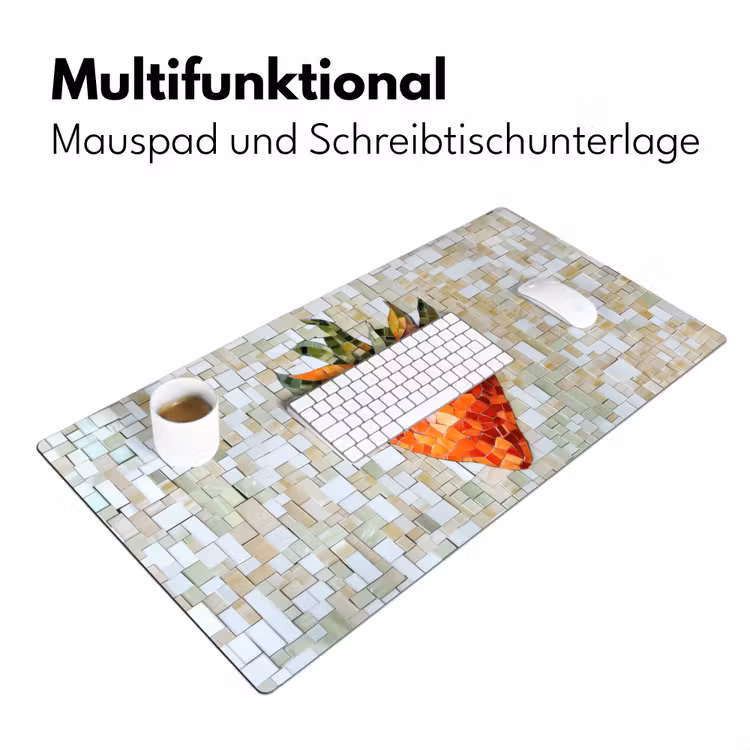 Aardbei - Rood - Mozaïek - Fruit Muismat XXL klein -ysfeer4_duits