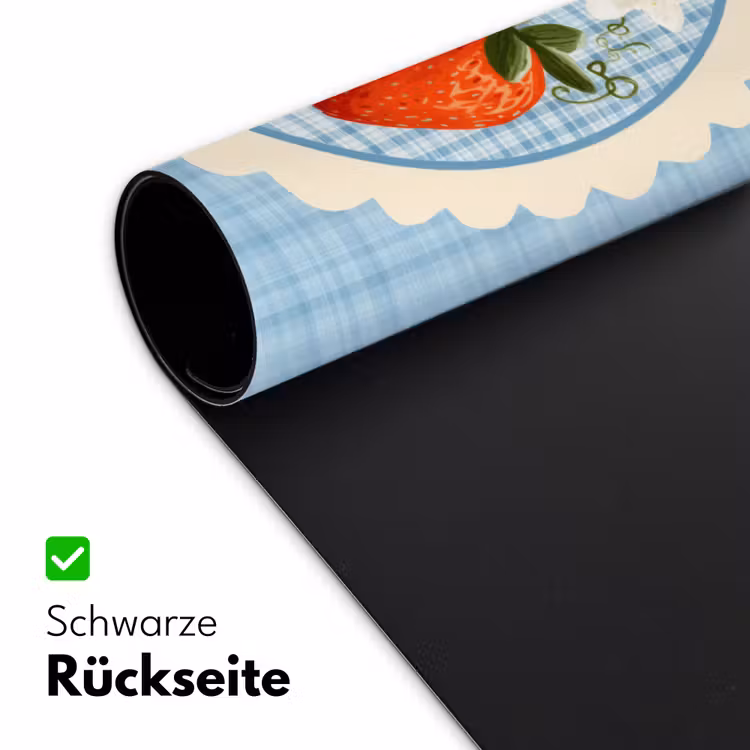 Aardbeien - Lijst - Rood - Geruit Muismat XXL klein -ysfeer2_duits