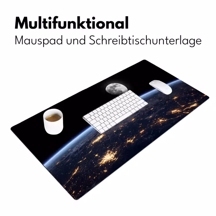 Schreibtischunterlage - Erde – Nacht – Weltraum - Aarde - Nacht - Ruimte Muismat XXL klein