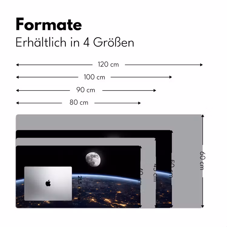 Schreibtischunterlage - Erde – Nacht – Weltraum - Aarde - Nacht - Ruimte Muismat XXL klein