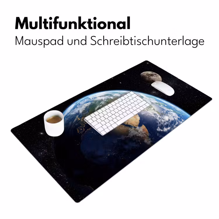 Aarde - Ruimte - Blauw - Groen Muismat XXL klein -ysfeer4_duits