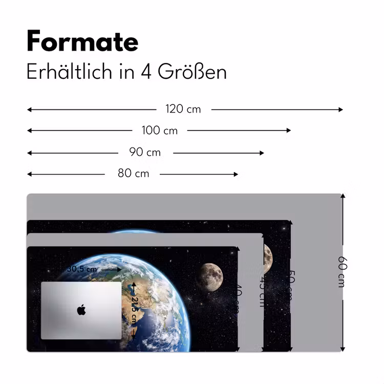 Aarde - Ruimte - Blauw - Groen Muismat XXL klein -ysfeer5_duits