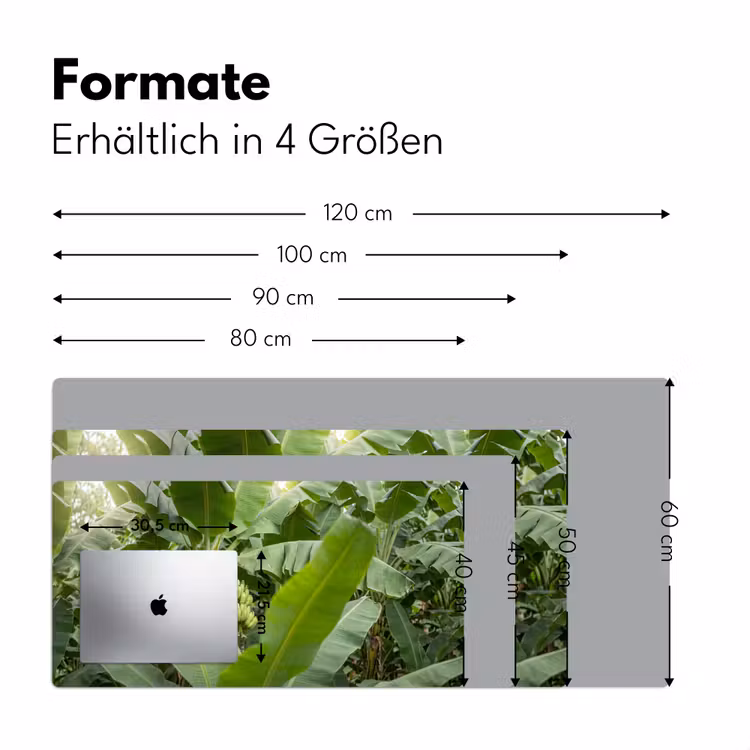 Eten - Bananen - Plantage - Groen Muismat XXL klein -ysfeer5_duits