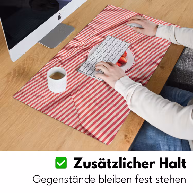 Schreibtischunterlage - Essen – Erdbeeren – Obst – Sommer – Rot - Eten - Aardbeien - Fruit - Zomer - Rood Muismat XXL klein