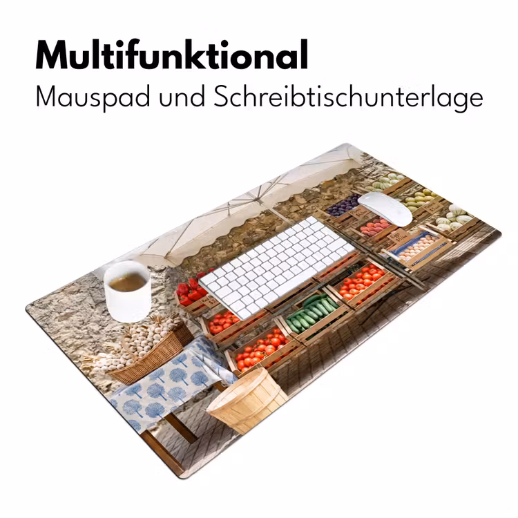 Schreibtischunterlage - Essen – Markt – Frisch - Eten - Markt - Vers Muismat XXL klein