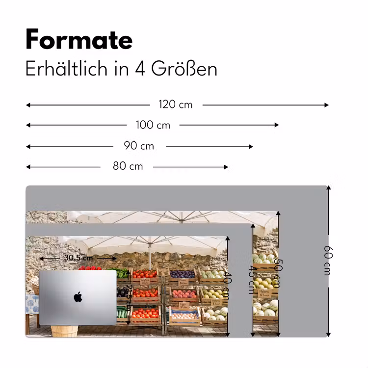 Schreibtischunterlage - Essen – Markt – Frisch - Eten - Markt - Vers Muismat XXL klein