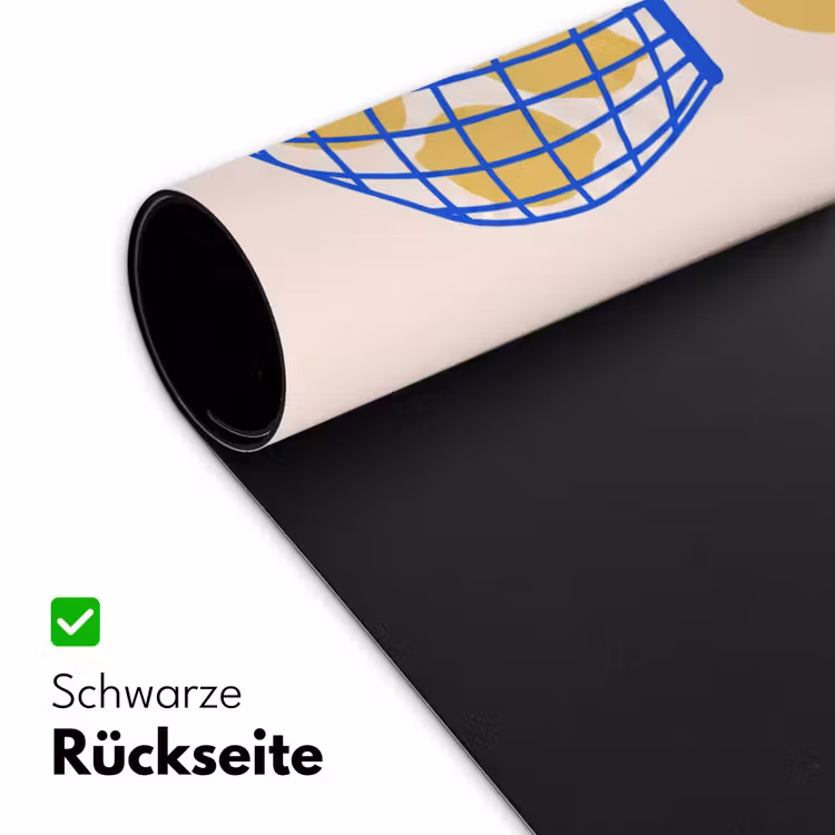 Schreibtischunterlage - Essen – Zitrone – Einkäufe – Abstrakt – Gelb – Blau - Eten - Citroen - Boodschappen - Abstract - Geel - Blauw Muismat XXL klein