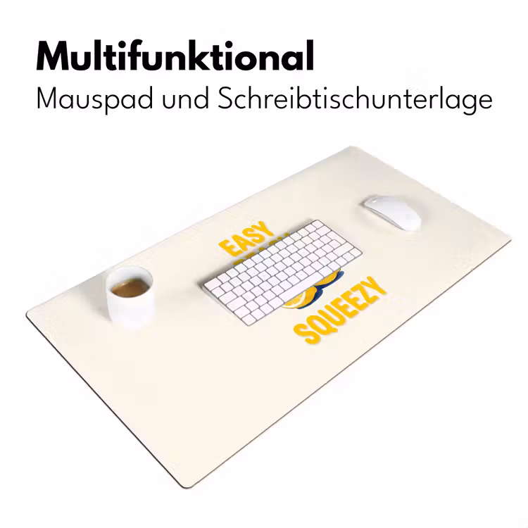 Schreibtischunterlage - Essen – Zitronen – Küche – Illustration – Gelb - Eten - Citroenen - Keuken - Illustratie - Geel Muismat XXL klein