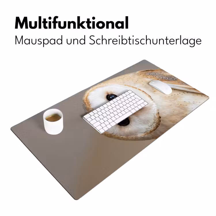 Uil - Bruin - Wit Muismat XXL klein -ysfeer4_duits