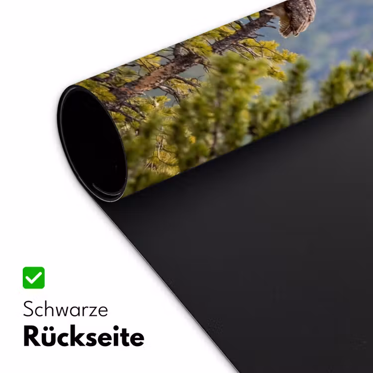 Uil - Oehoe - Bomen - Natuur Muismat XXL klein -ysfeer2_duits