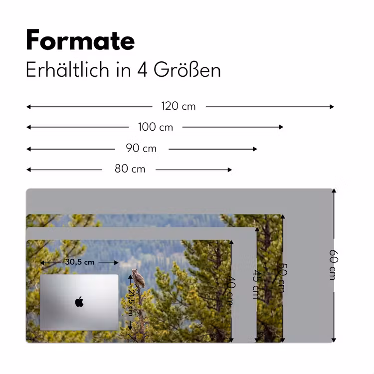 Uil - Oehoe - Bomen - Natuur Muismat XXL klein -ysfeer5_duits