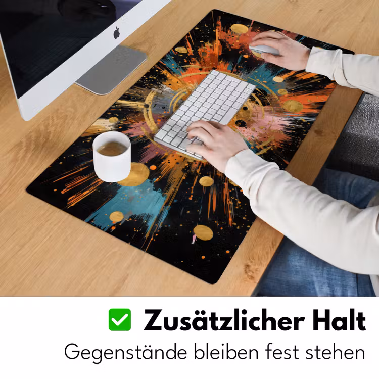 Explosie - Verfstructuur - Goud - Abstract Muismat XXL klein -ysfeer3_duits