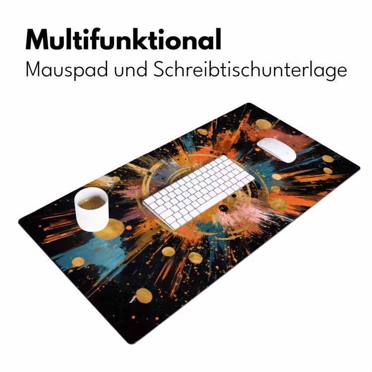Explosie - Verfstructuur - Goud - Abstract Muismat XXL klein -ysfeer4_duits