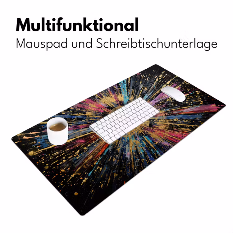 Explosie - Goud - Kleurrijk - Abstract Muismat XXL klein -ysfeer4_duits