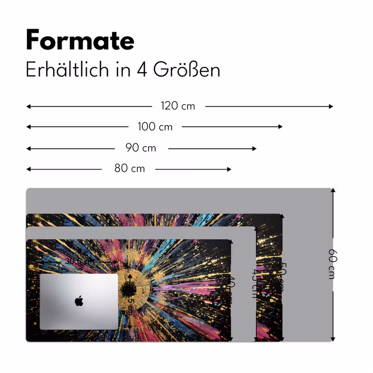 Explosie - Goud - Kleurrijk - Abstract Muismat XXL klein -ysfeer5_duits