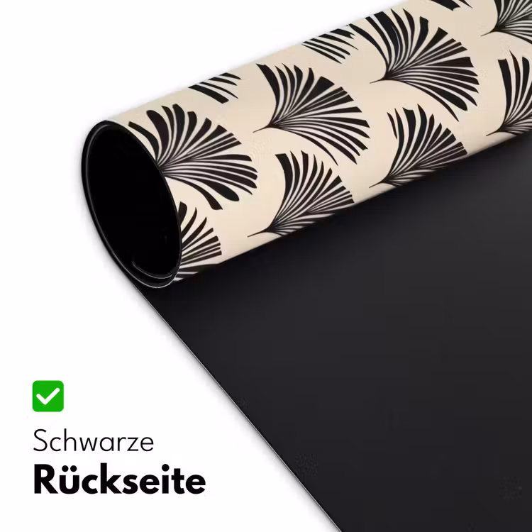 Waaiers - Botanisch - Zwart - Beige Muismat XXL klein 681 -ysfeer2_duits