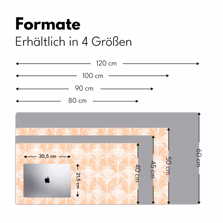 Waaier - Patroon - Perzik Muismat XXL klein 681 -ysfeer5_duits
