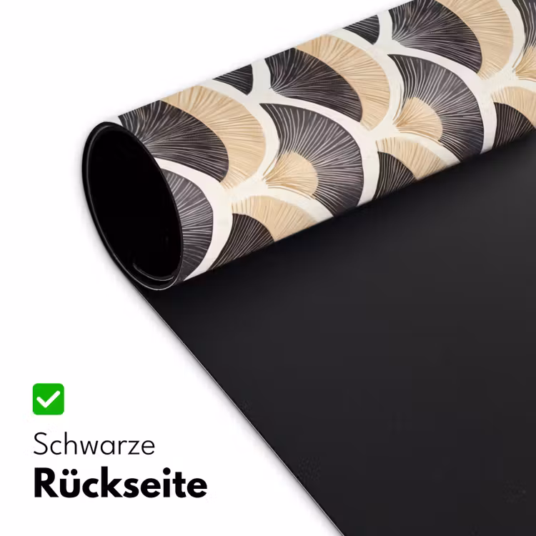 Waaier - Patroon - Zwart - Beige Muismat XXL klein 681 -ysfeer2_duits