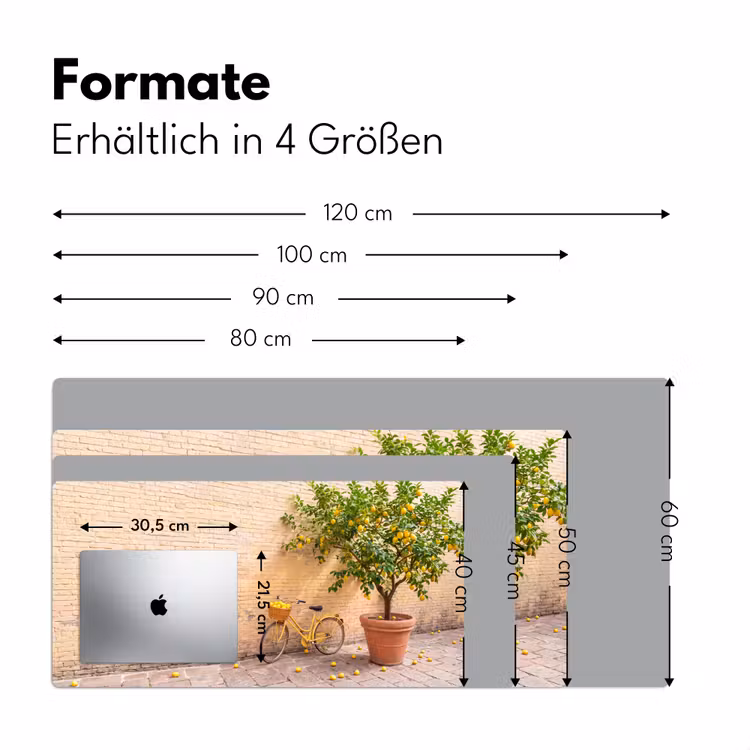 Fiets - Mand - Eten - Geel - Zomer Muismat XXL klein -ysfeer5_duits