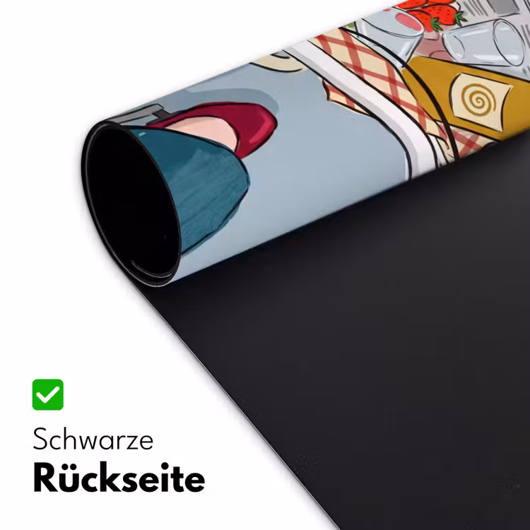 Schreibtischunterlage - Fahrrad – Picknick – Sommer – Illustration - Fiets - Picknick - Zomer - Illustratie Muismat XXL klein