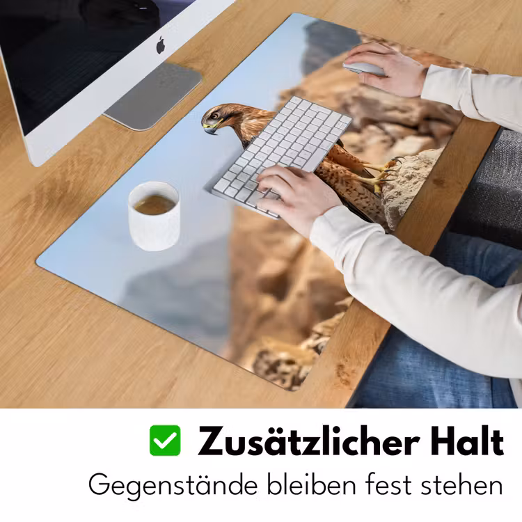 Valk - Vogel - Rots - Macht Muismat XXL klein -ysfeer3_duits
