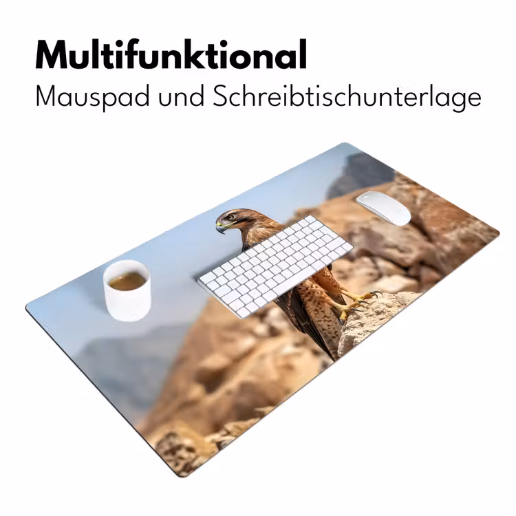 Valk - Vogel - Rots - Macht Muismat XXL klein -ysfeer4_duits
