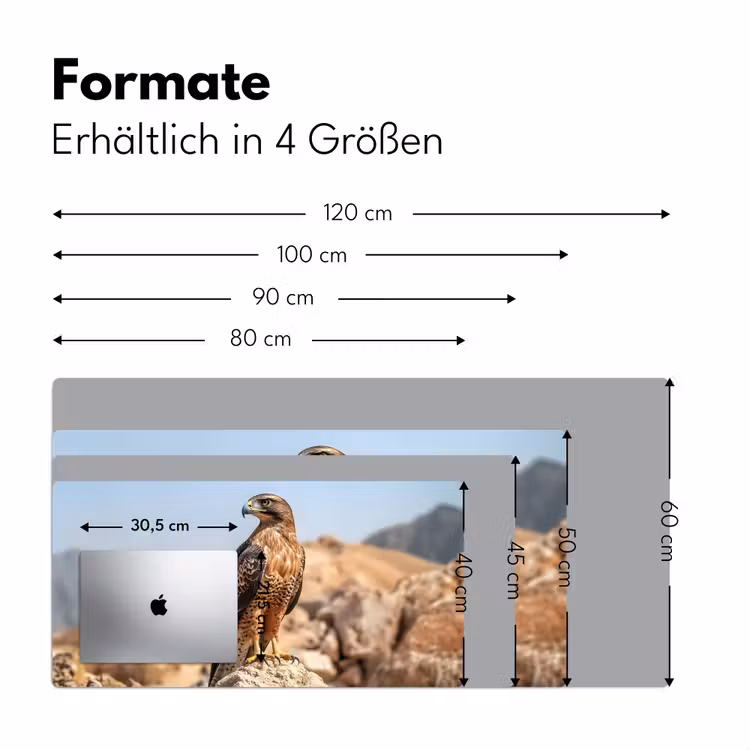 Valk - Vogel - Rots - Macht Muismat XXL klein -ysfeer5_duits