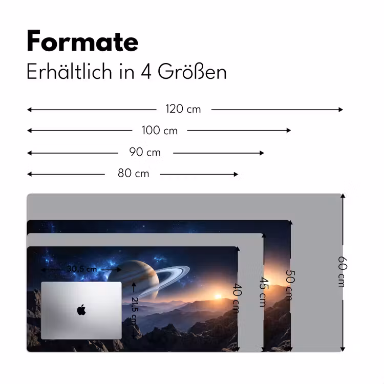 Fantasy - Kosmos - Landschap Muismat XXL klein -ysfeer5_duits