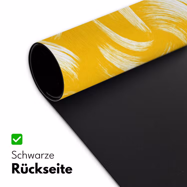 Verfstreken - Abstract - Dynamisch - Geel Muismat XXL klein 681 -ysfeer2_duits