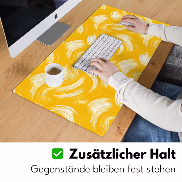 Verfstreken - Abstract - Dynamisch - Geel Muismat XXL klein 681 -ysfeer3_duits