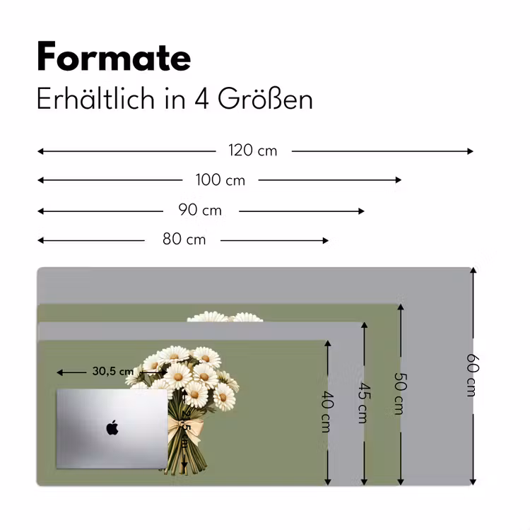 Lint - Boeket - Groen - Quote Muismat XXL klein -ysfeer5_duits