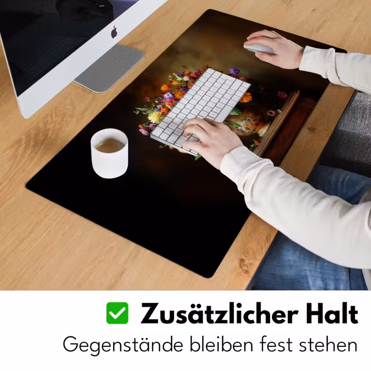 Kleuren - Boeket - Vaas - Hout Muismat XXL klein -ysfeer3_duits
