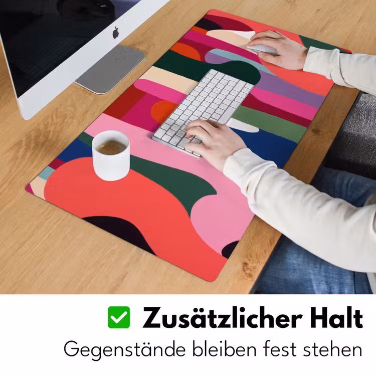 Kleurvakken - Recht - Rond - Abstract Muismat XXL klein -ysfeer3_duits