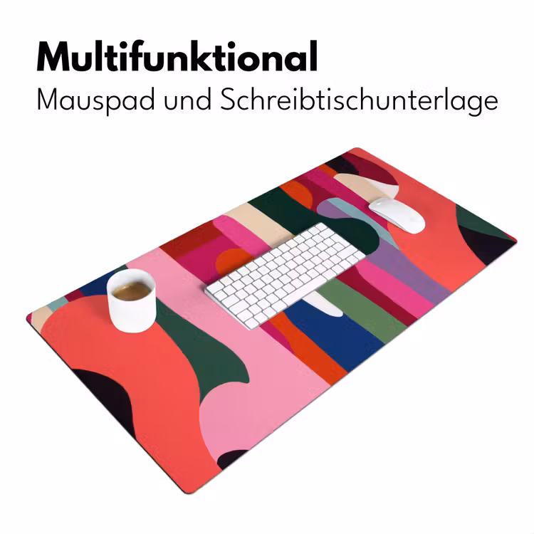 Kleurvakken - Recht - Rond - Abstract Muismat XXL klein -ysfeer4_duits