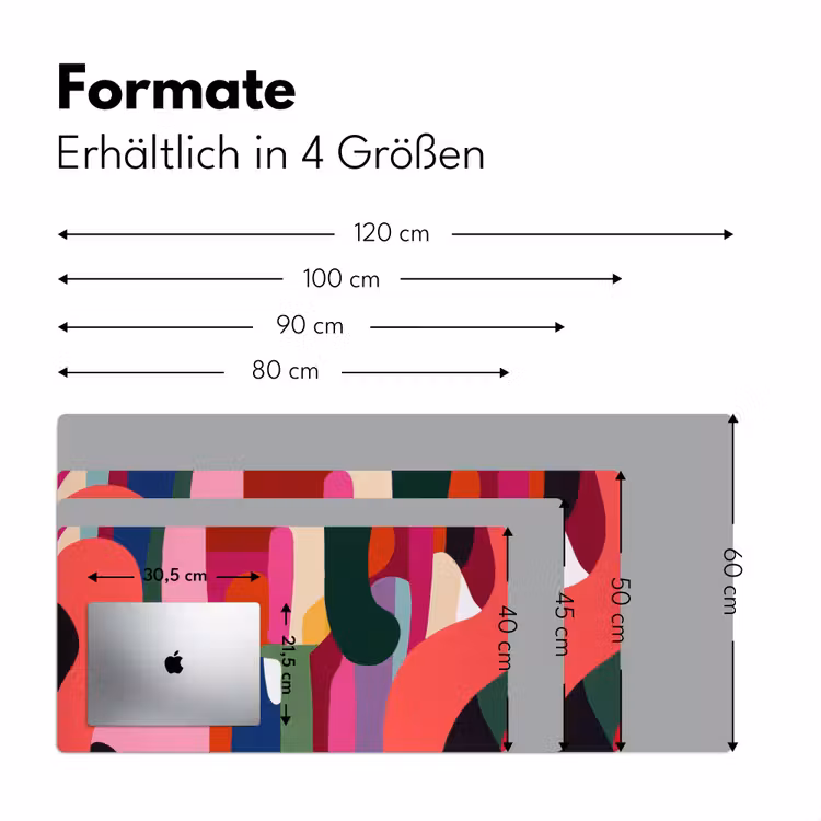 Kleurvakken - Recht - Rond - Abstract Muismat XXL klein -ysfeer5_duits