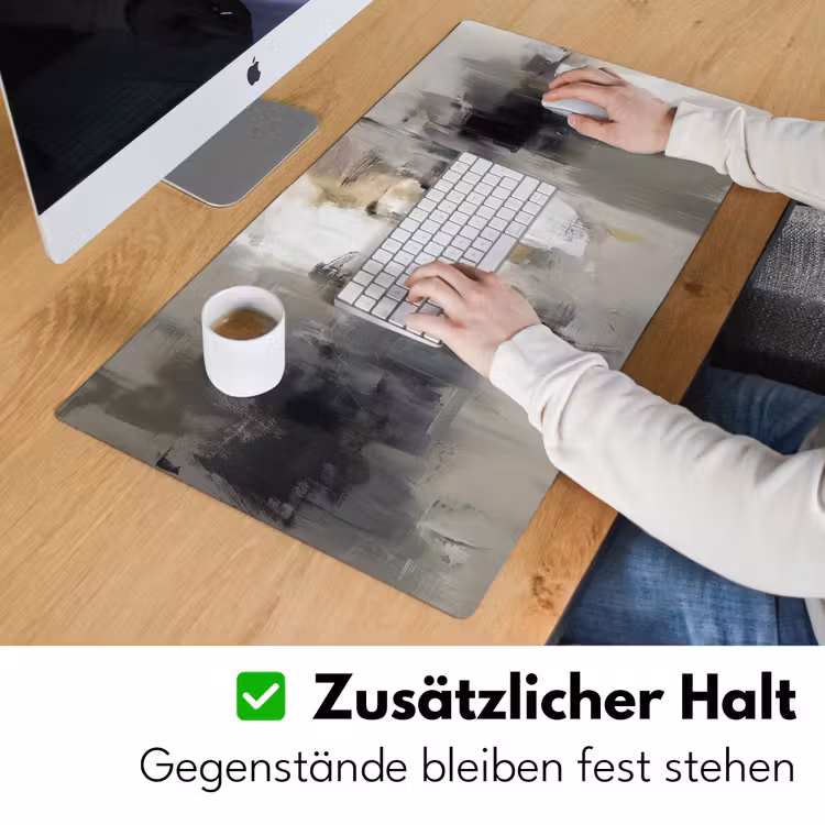 Kleurenpalet - Penseelstreken - Beige - Nevelig Muismat XXL klein -ysfeer3_duits