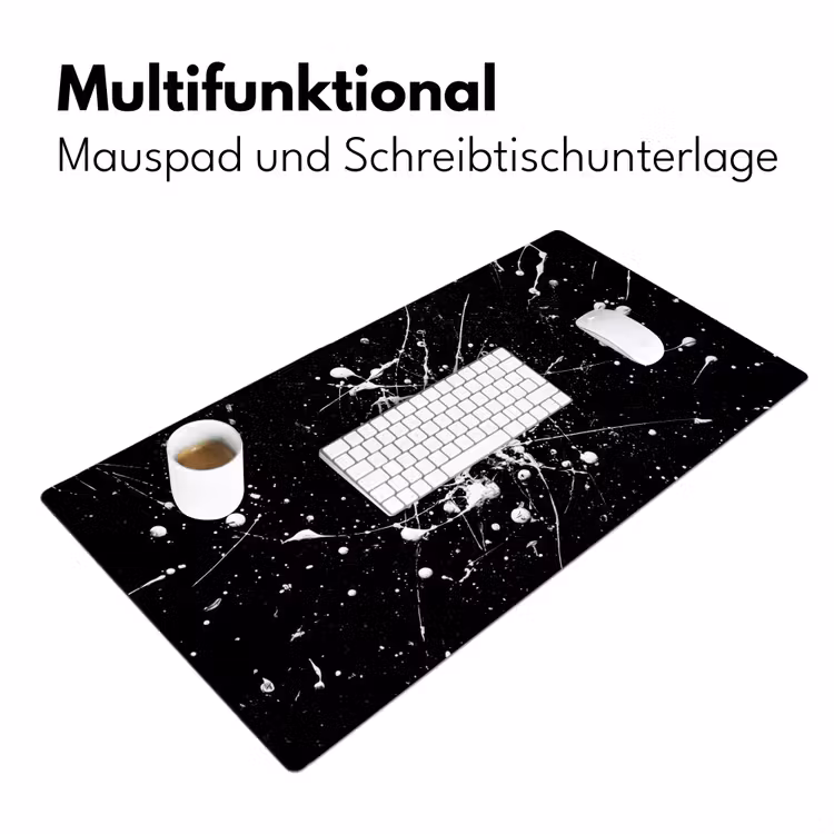 Verfspatten - Wit - Abstract - Explosie Muismat XXL klein -ysfeer4_duits