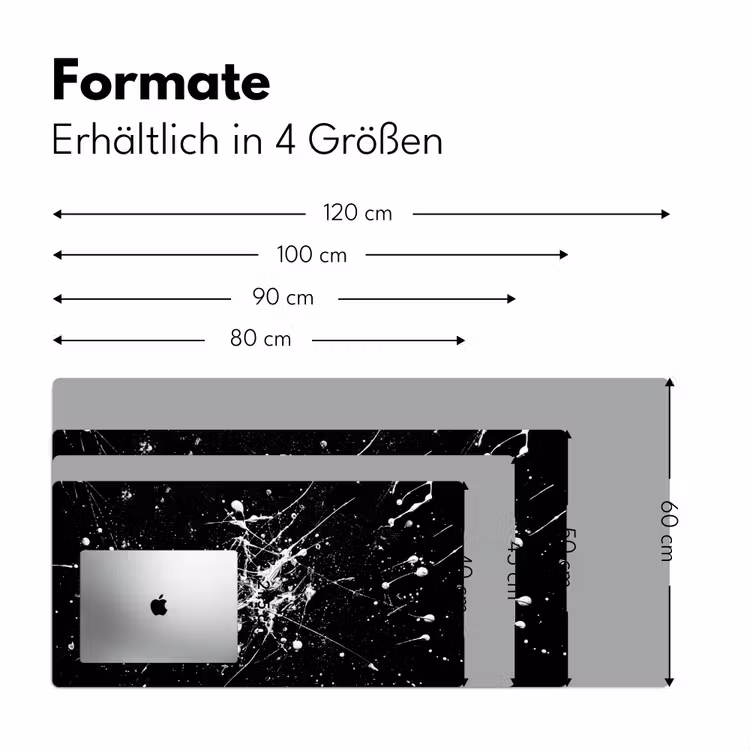 Verfspatten - Wit - Abstract - Explosie Muismat XXL klein -ysfeer5_duits