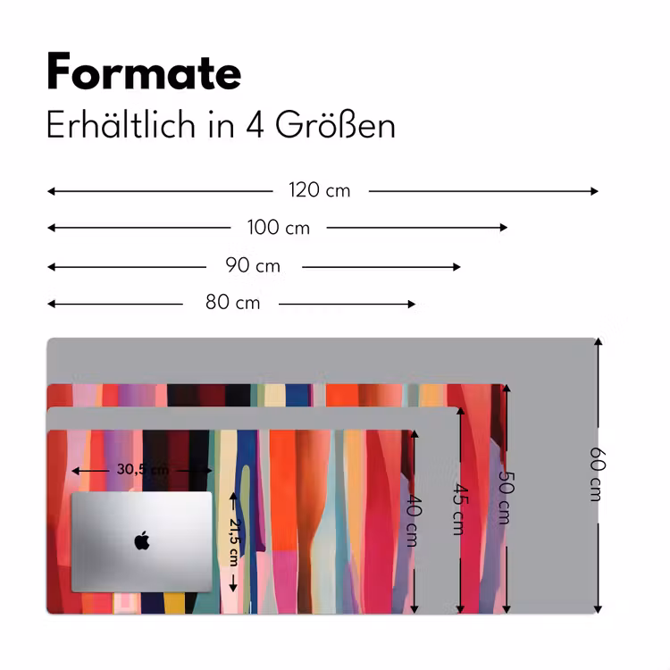 Kleurbanen - Verticaal - Kleurrijk Muismat XXL klein -ysfeer5_duits