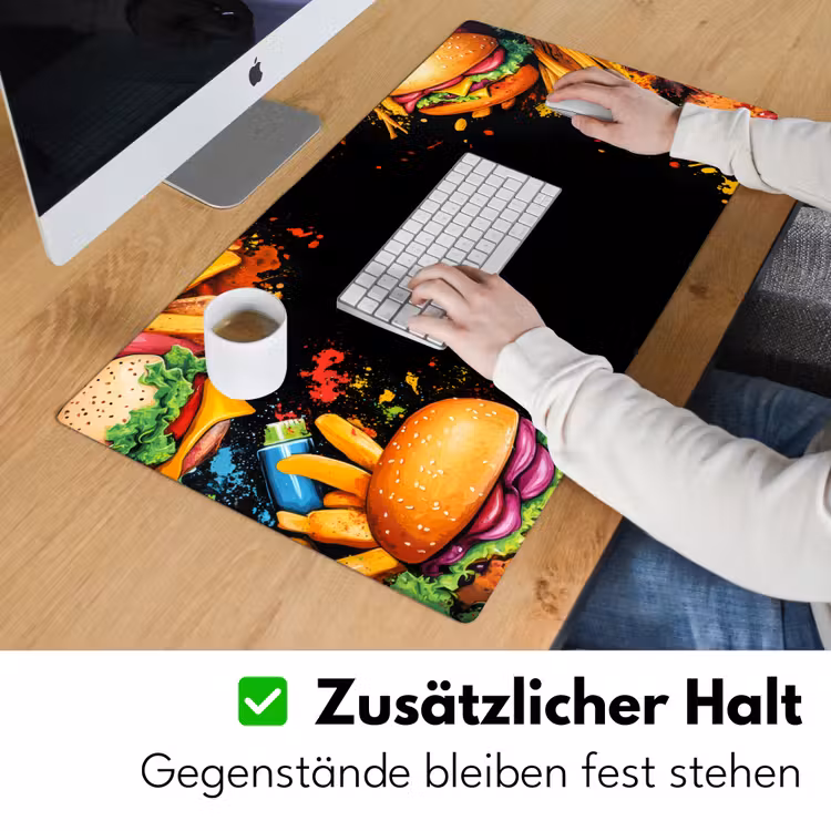 Fastfood - Graffiti - Hamburger - Eten - Modern Muismat XXL klein -ysfeer3_duits